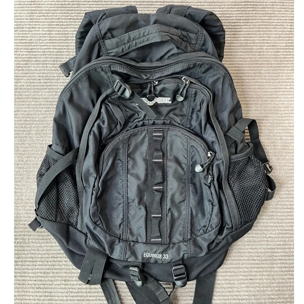 JanSport Equinox 33 Backpack Black Technical Hiking Daypack Travel Bag